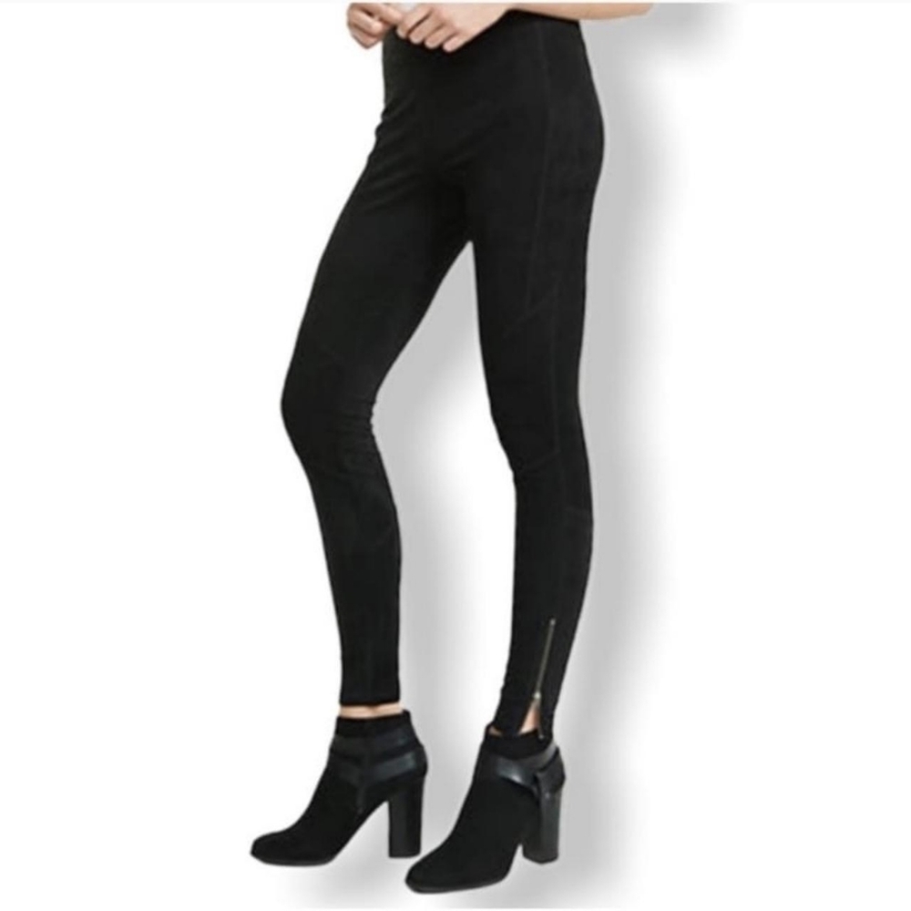 Express Black Suede Panel Leggings